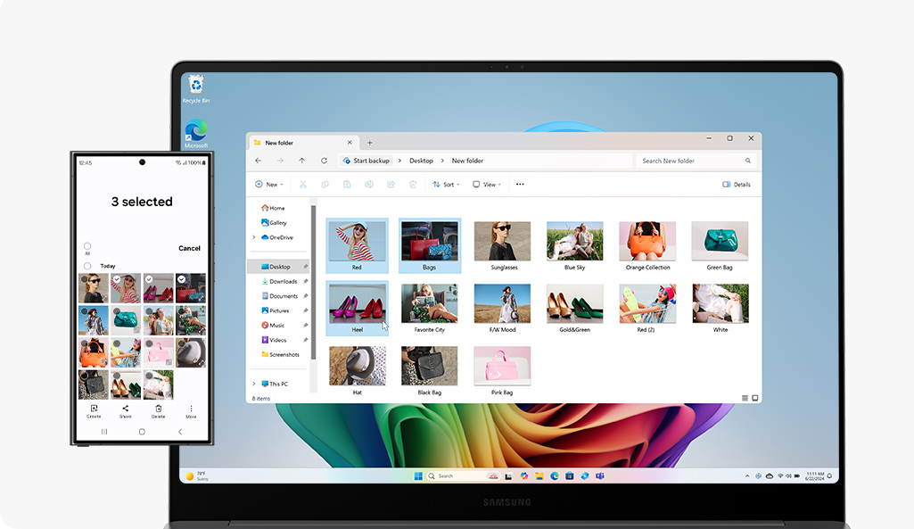 img10-GalaxyBook5Pro-mobile Galaxy Book5 sincronizzato con smartphone Galaxy per condivisione file e gestione contenuti
