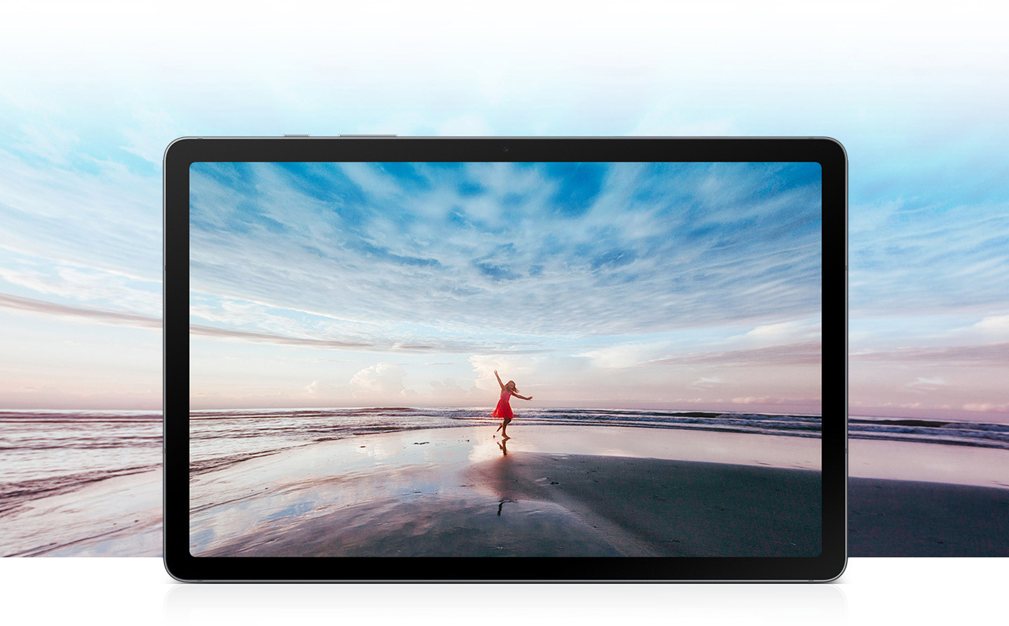 Vista frontale del Samsung Galaxy Tab S10 FE .