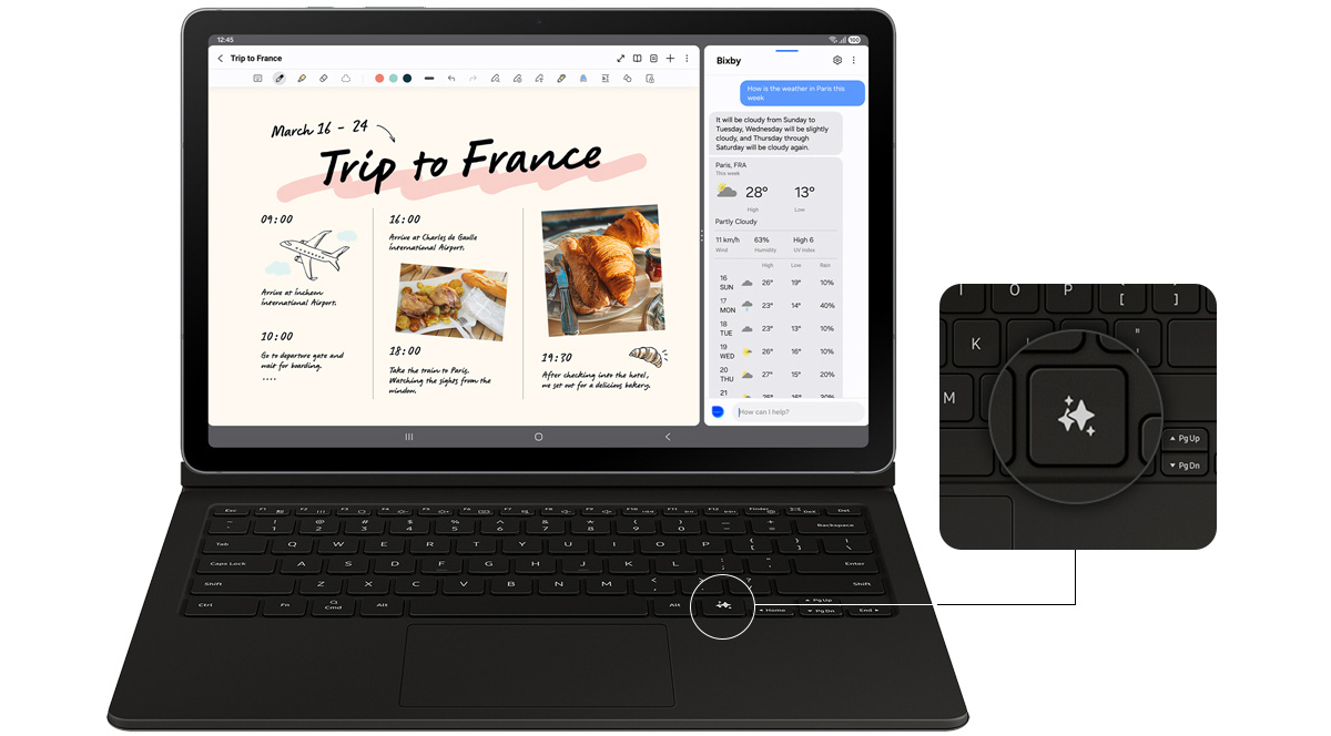 Samsung Galaxy Tab S10 FE con S Pen che cerchia il contenuto da approfondire.