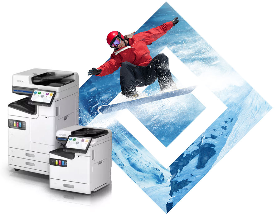 epson-tecnologia-a-freddo stampanti epson e immagine snowboard su neve