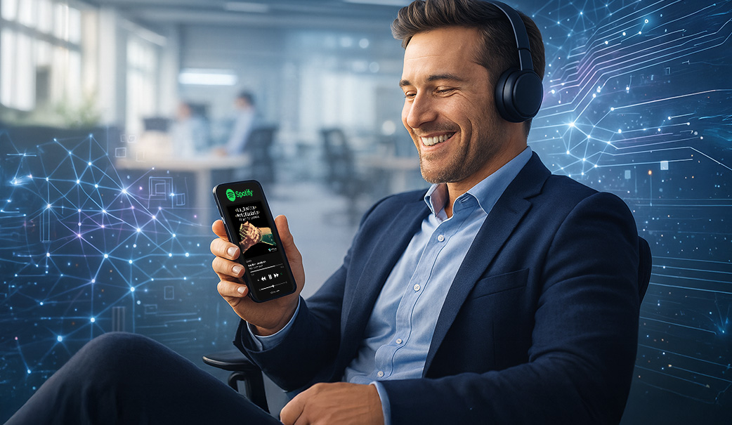 man-listen-podcast-office-mobile