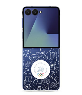 Galaxy ZFlip7 con cover olimpiadi milano cortina 2026