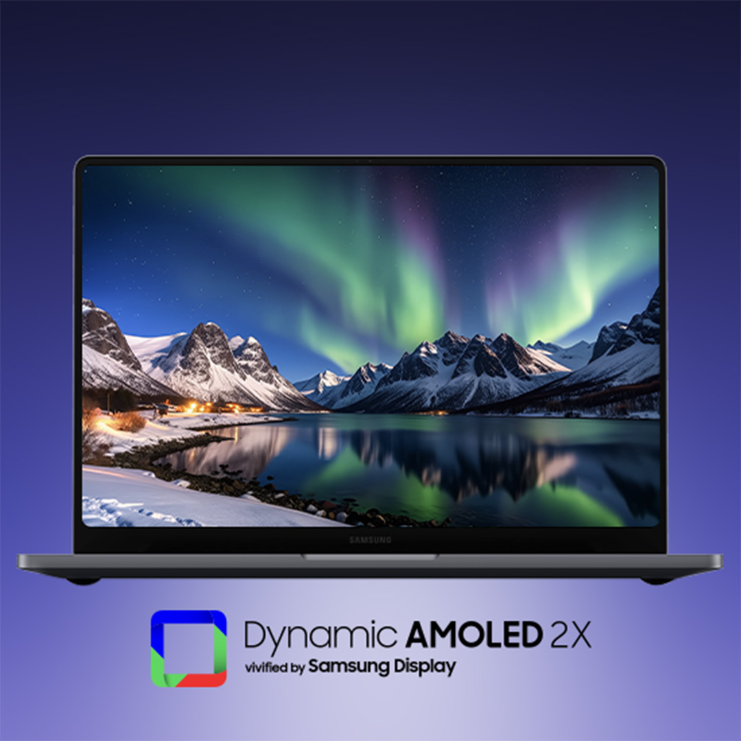 Display Dynamic AMOLED 2X del Galaxy Book6 Pro con aurora