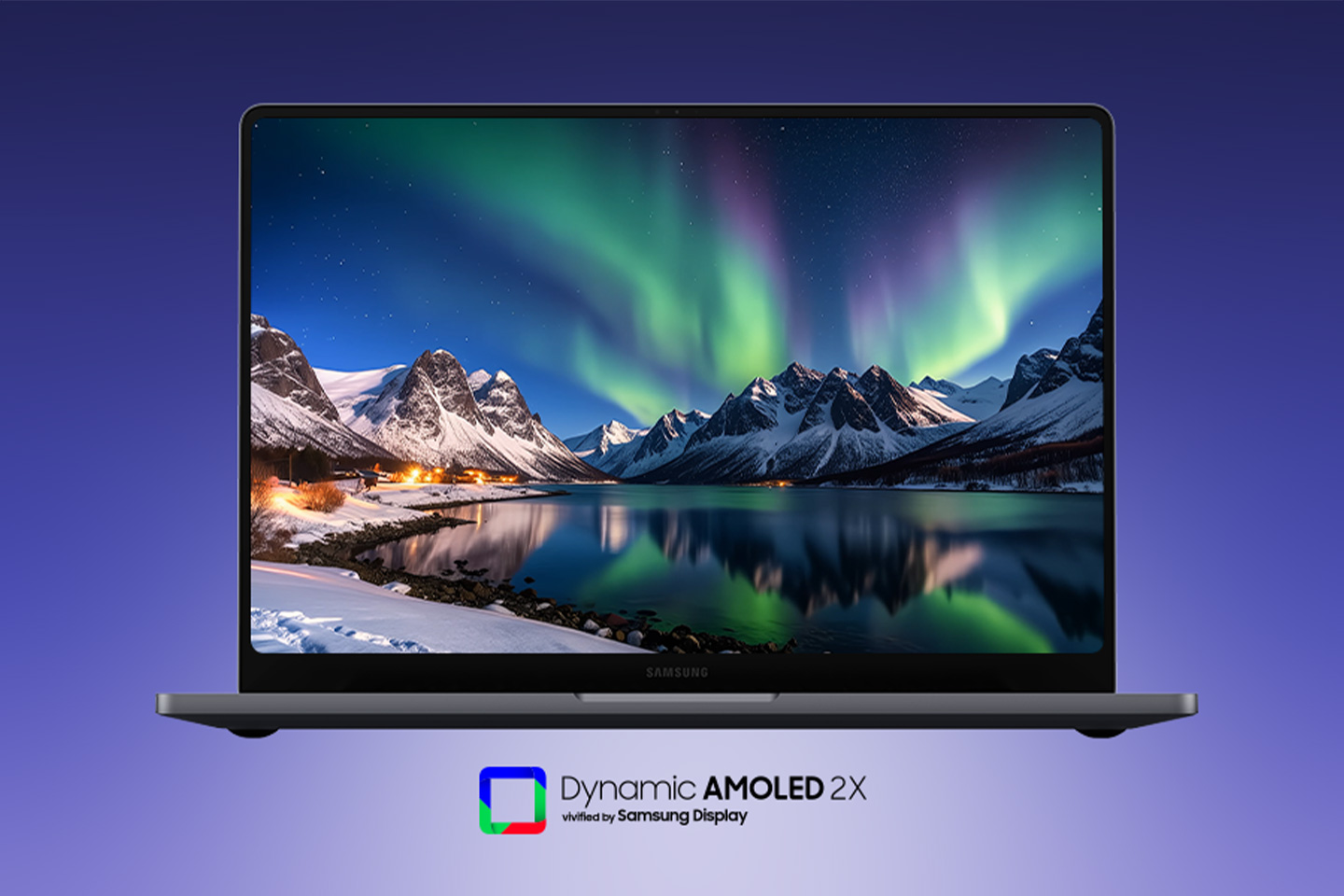 Display Dynamic AMOLED 2X del Galaxy Book6 Pro con aurora