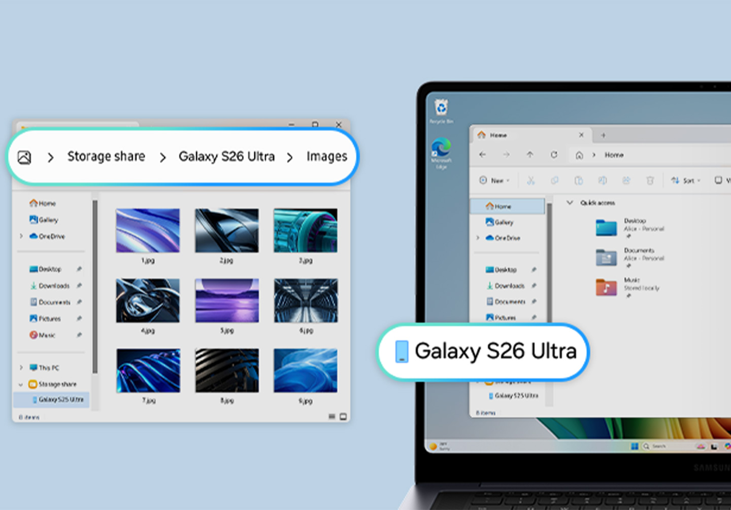 Condivisione file tra Galaxy Book6 Pro e smartphone Samsung