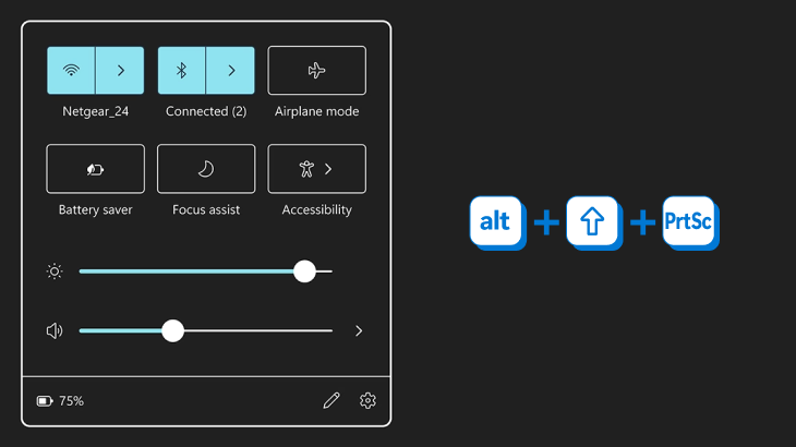 ALT+SHIFT+PRINT ALT+SHIFT+PRINT